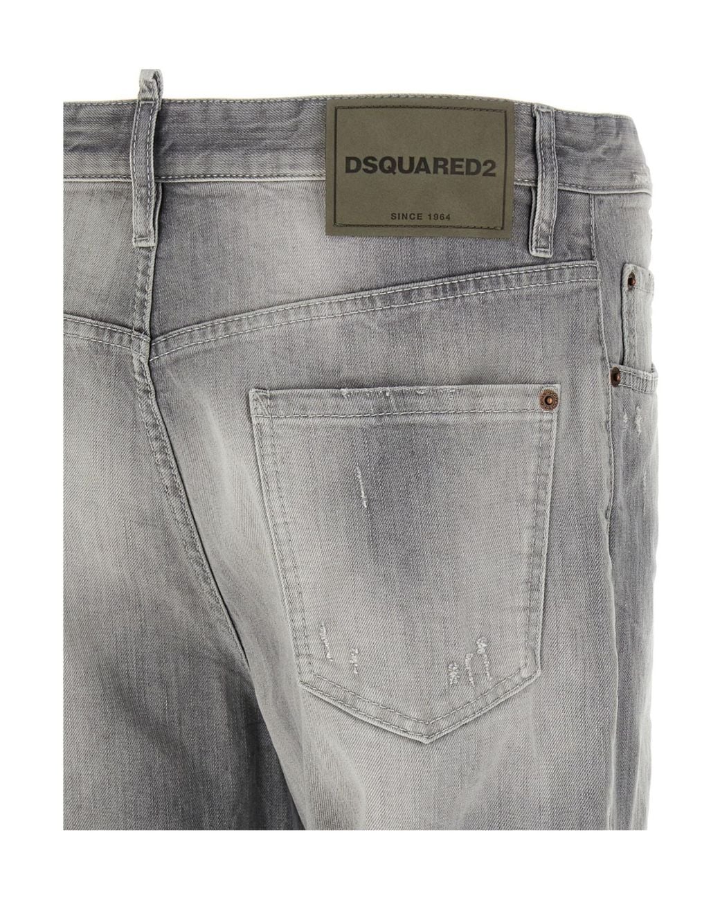 DSquared² Gray 642 Distressed Jeans for men
