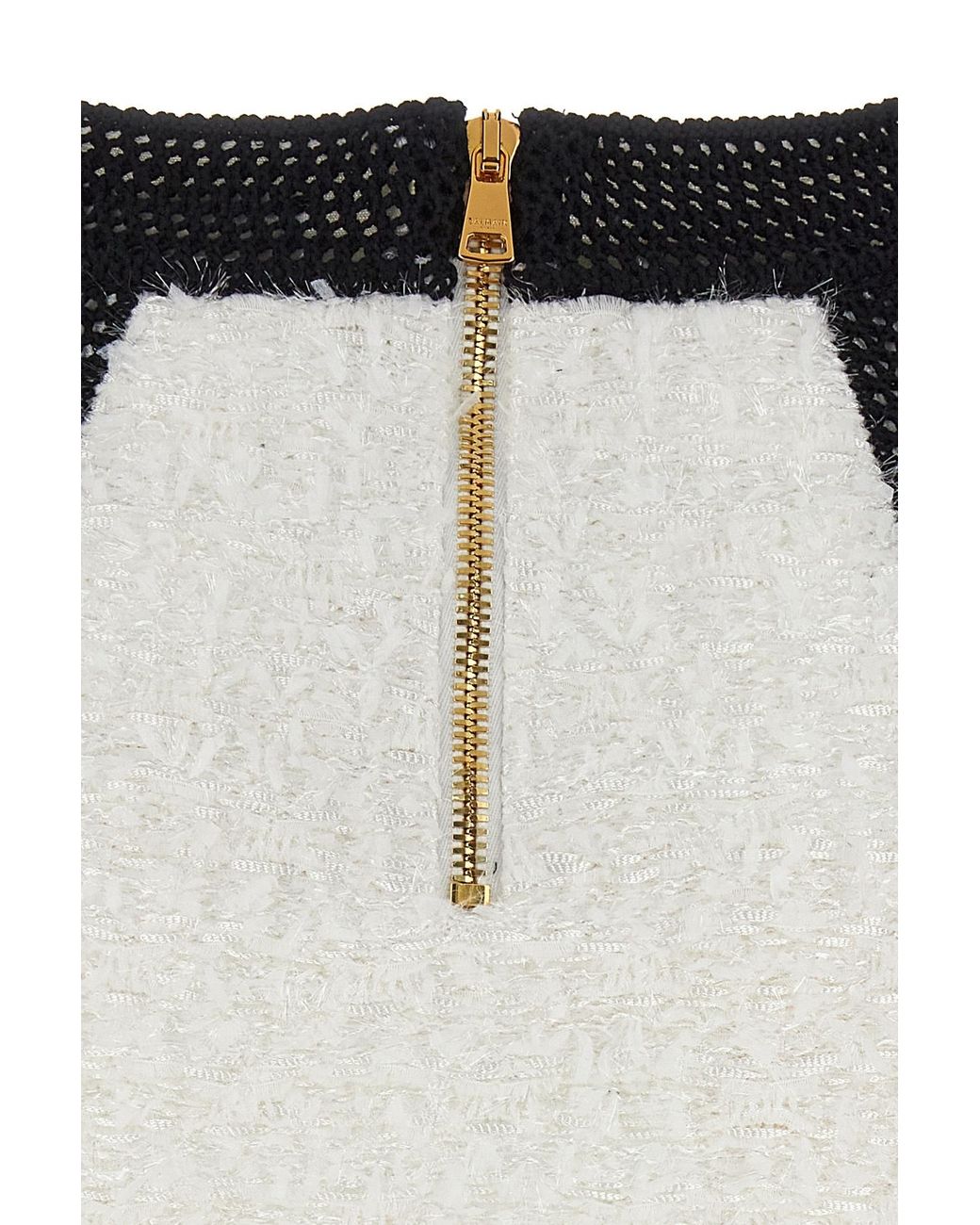Balmain Black Button Embellished Tweed Mini Skirt