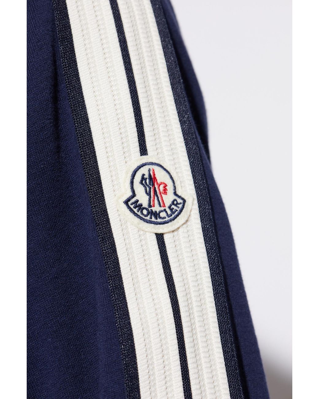Moncler Blue Logo Patch Zipped Sweatshirt for men