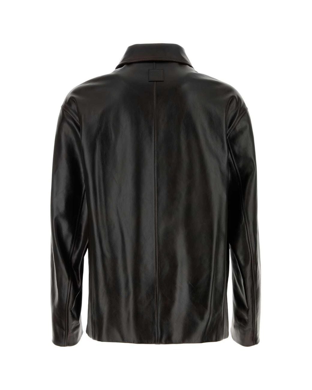 Loewe Black Button Fastened Leather Jacket for men