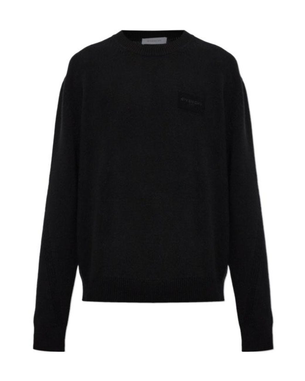Givenchy Black Logo Patch Knitted Sweater for men