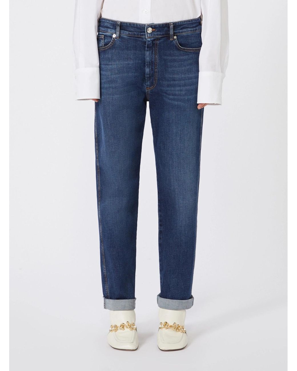 Max Mara Blue Belt-Loops Straight Jeans