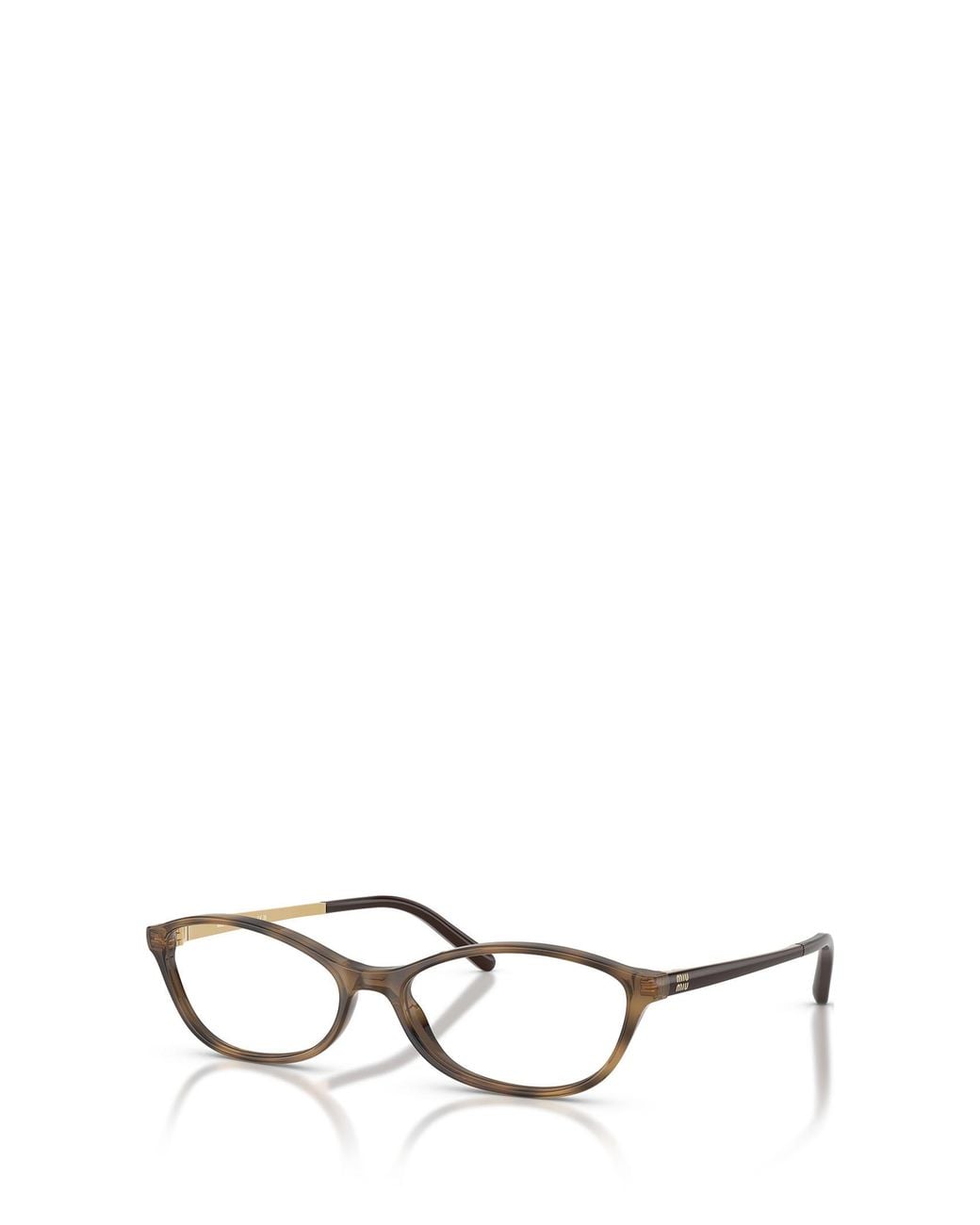 Miu Miu White Tortoiseshell-Effect Glasses