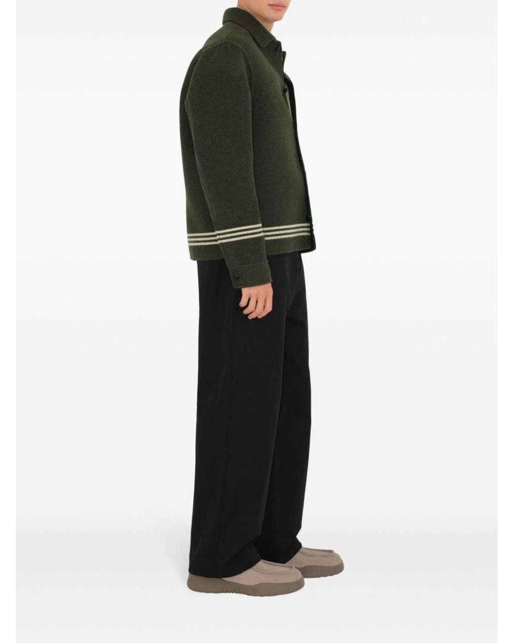 Burberry Green Ekd Motif Stripe Detailed Jacket for men