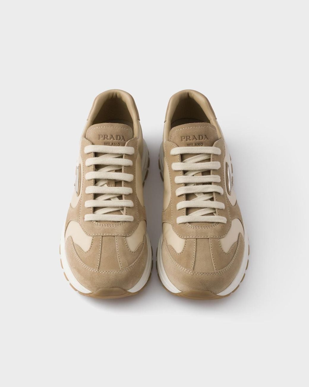 Prada Natural Prax Suede And Re-Nylon Sneakers for men