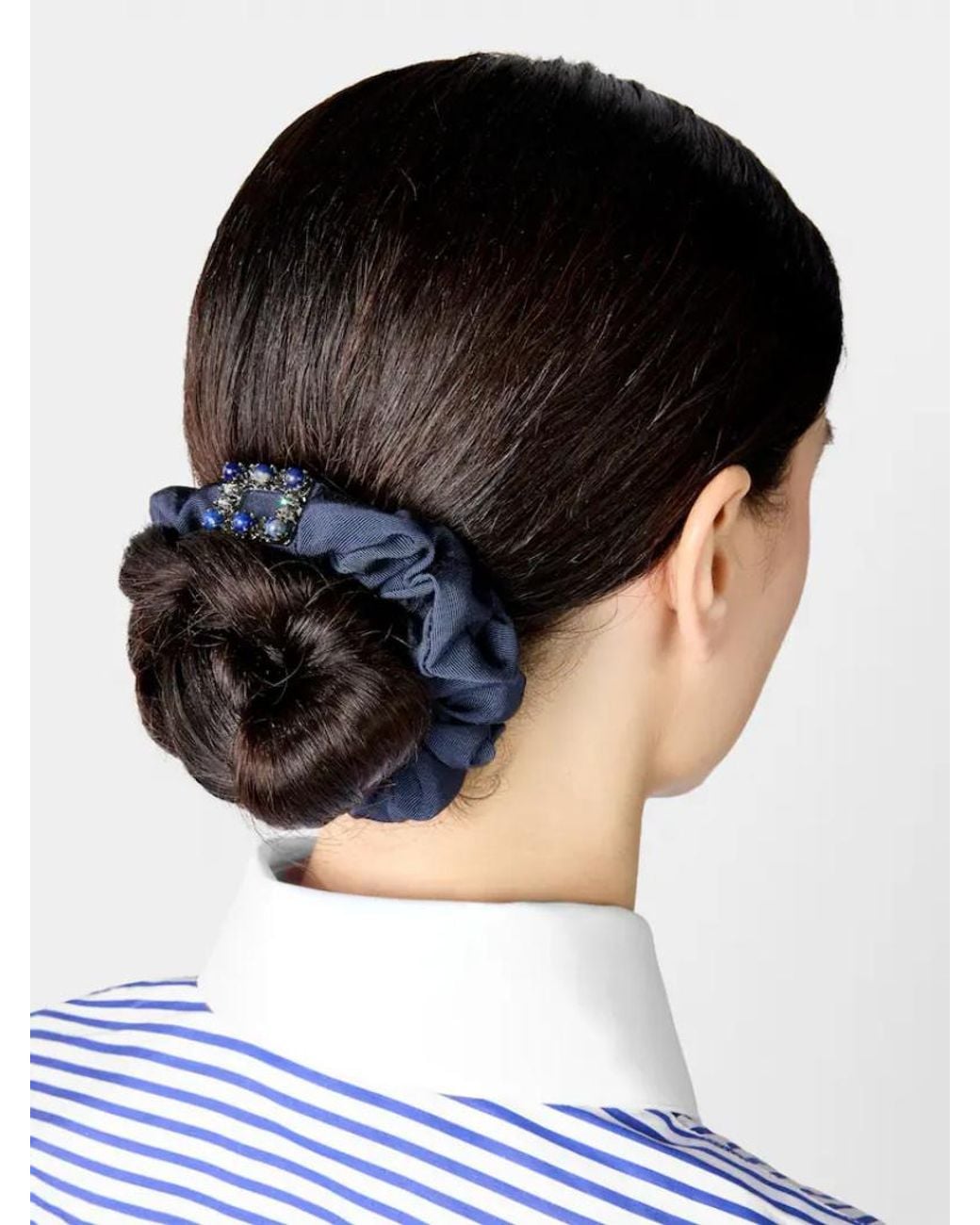 Roger Vivier Blue Embellished Scrunchie