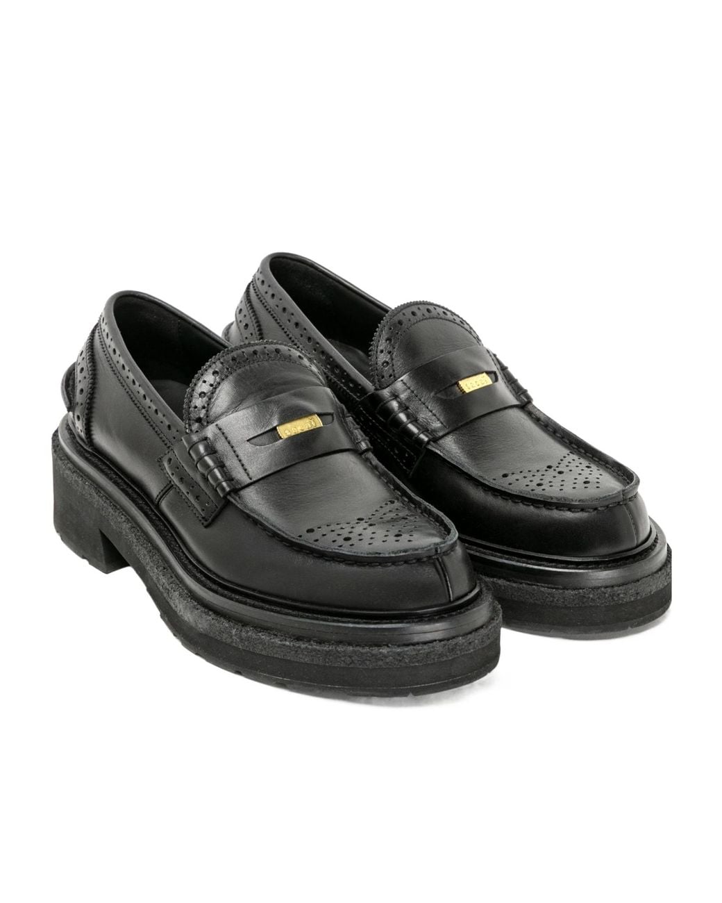 Sacai Black Wingtip Loafers