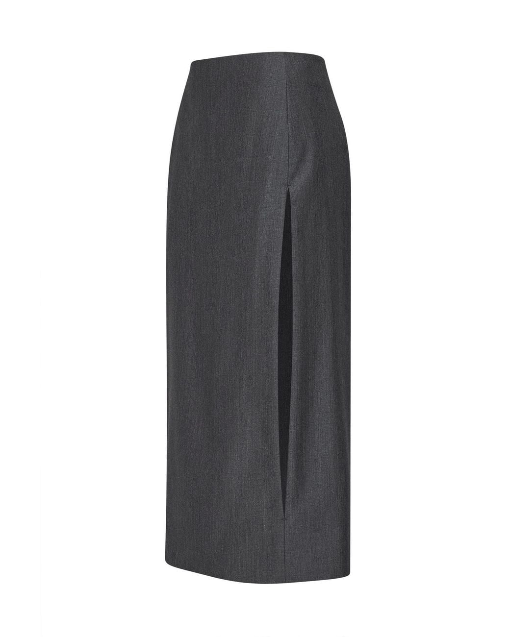 Jil Sander Gray Front Slit Maxi Skirt