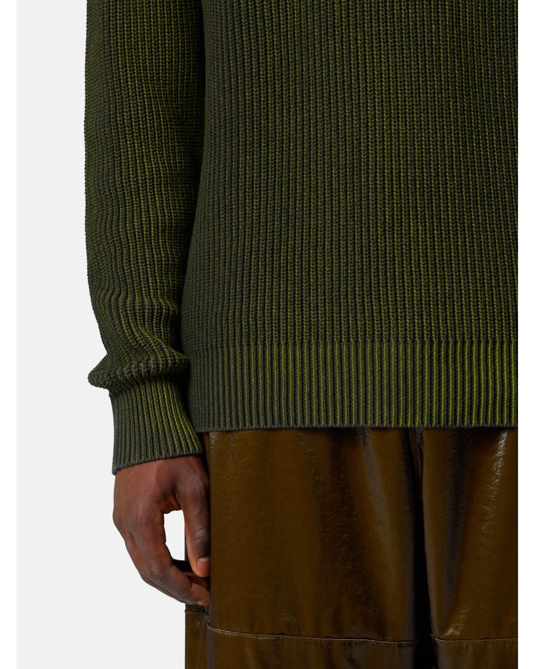 Stone Island Green Logo Patch Knitted Jumper for men