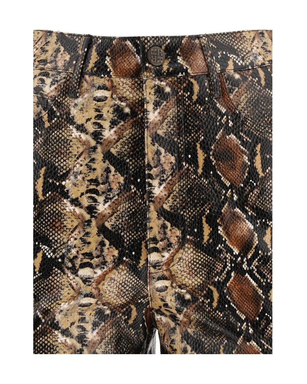 ROTATE BIRGER CHRISTENSEN Natural Snake Bell-Bottom Pants