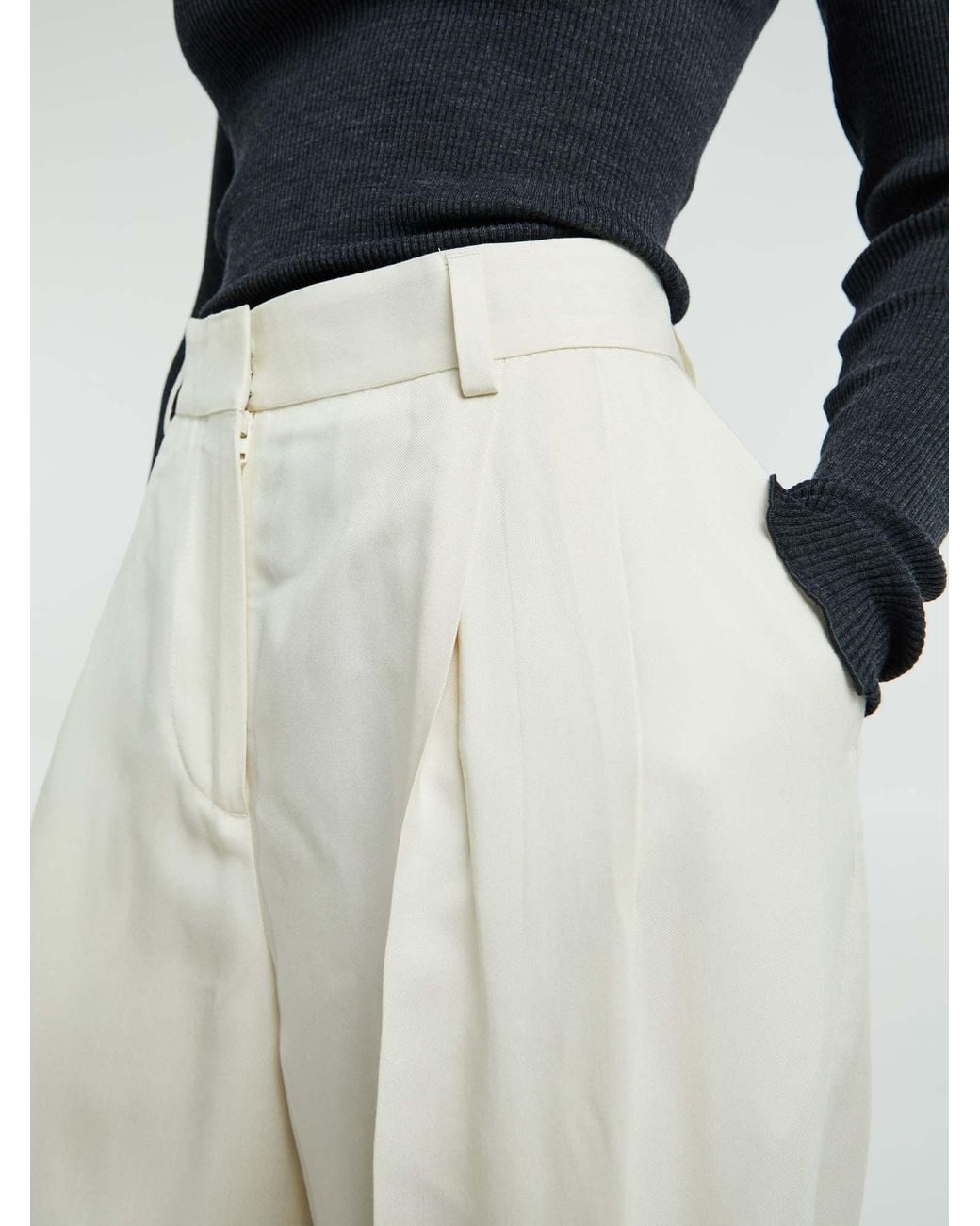 Totême White Totême Pressed Crease Pants