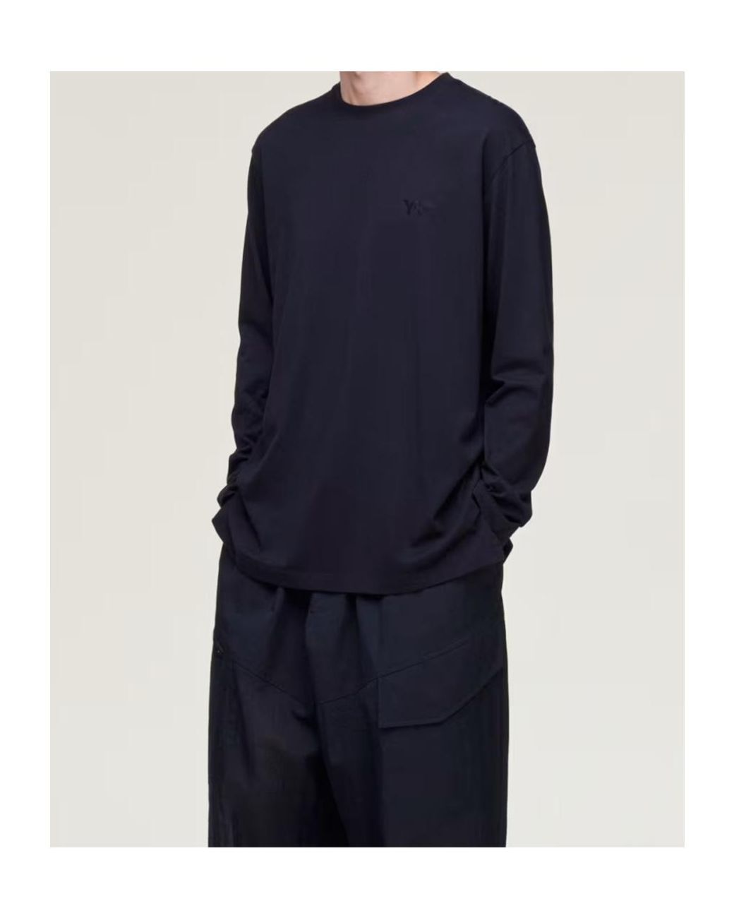 Y-3 Blue Logo Printed Crewneck T-Shirt for men