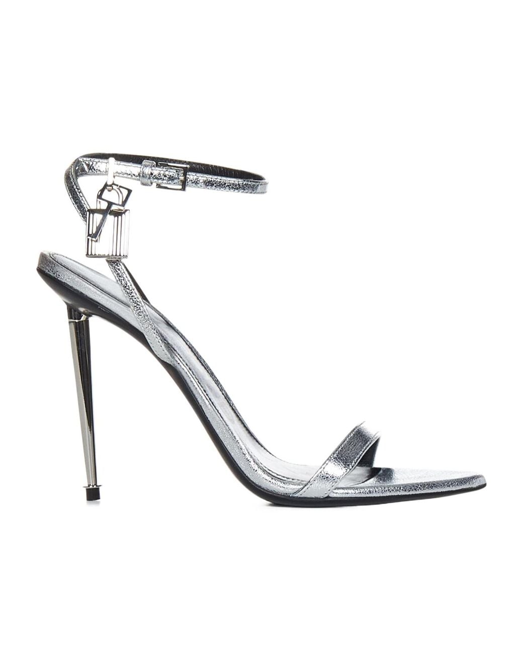 Tom Ford White Padlock-Detail Sandals