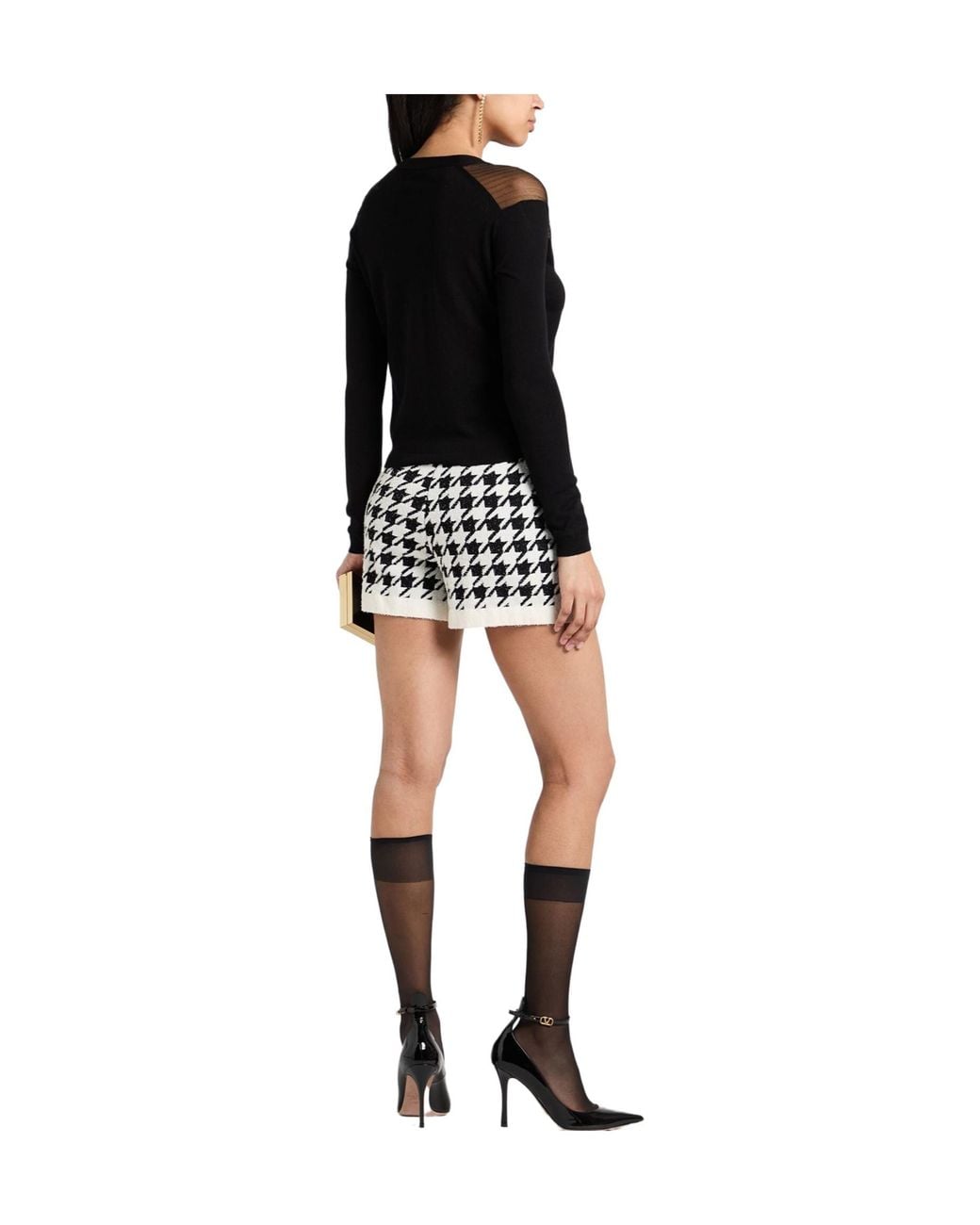 Max Mara Black Cropped Knit Cardigan