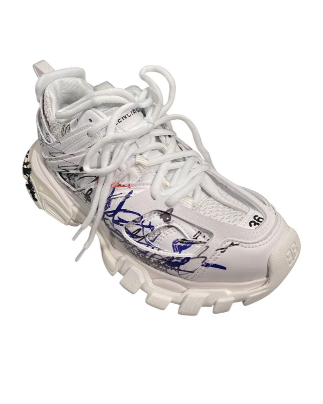 Balenciaga Gray Track Autographe Lace-Up Sneakers