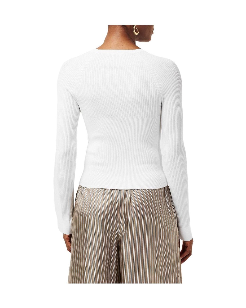 Max Mara White Long-Sleeved Knit Sweater