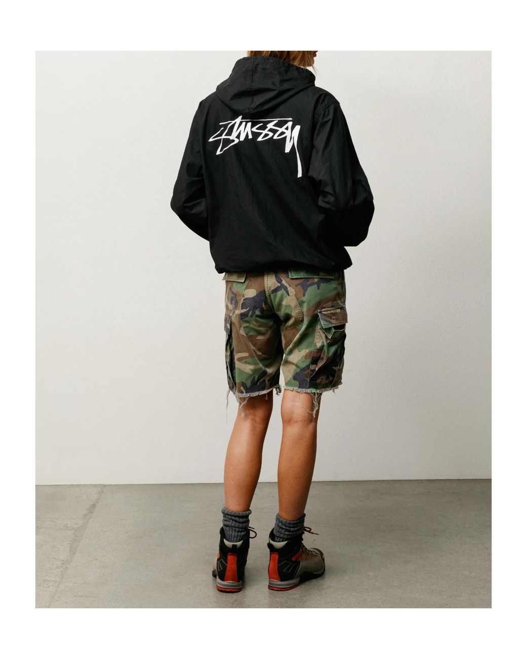Stussy Black Stüssy Logo Zip Hooded Jacket for men