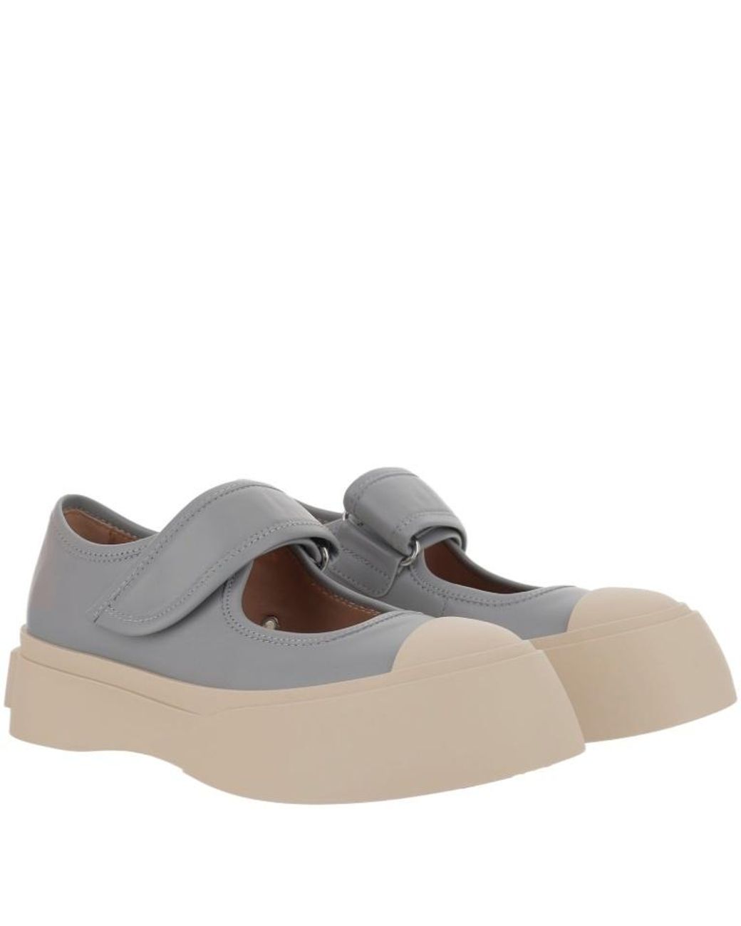 Marni Brown Mary Jane Round-Toe Sneakers