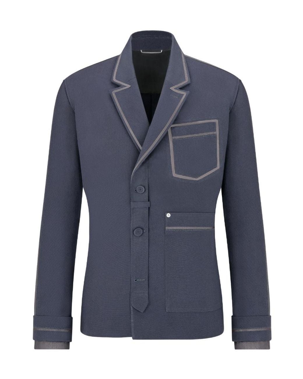 Dior Blue Homme Long Sleeved Belt Detail Jacket for men