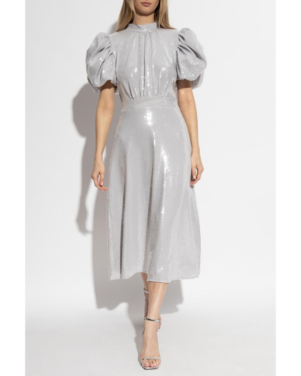 ROTATE BIRGER CHRISTENSEN White Sequin Embellished Midi Dress