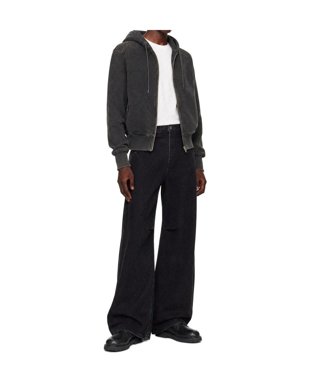 Entire studios Black High-Rise Wide-Leg Jeans for men