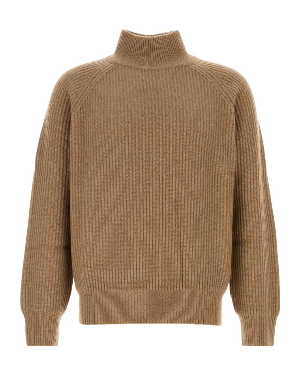 LeKasha Brown High-Neck Ribbed-Knit Jumper for men