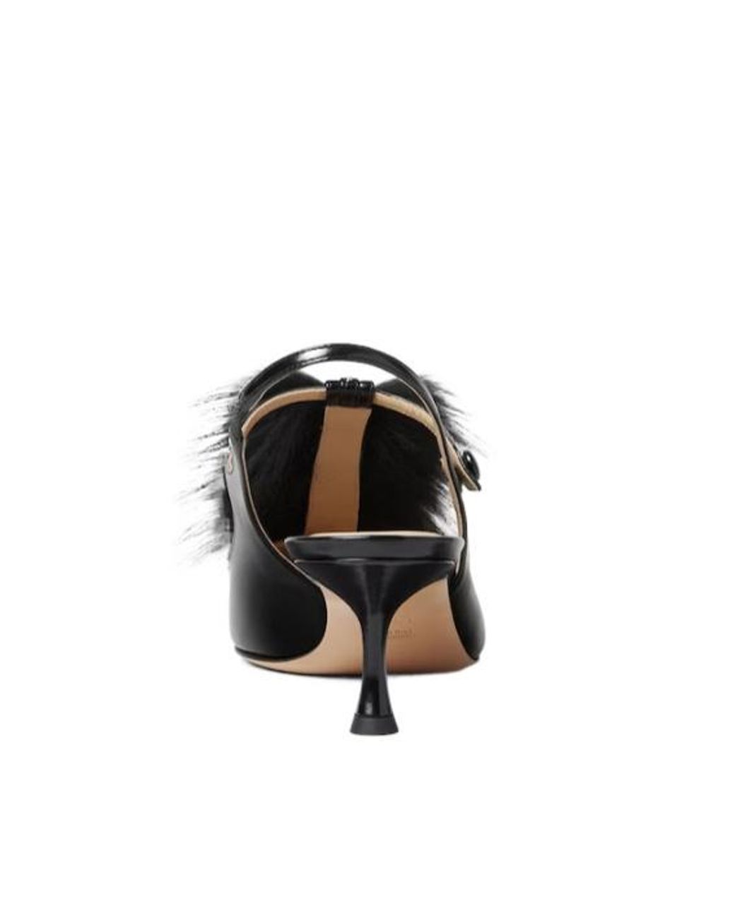 Fendi Black Noir T-Strap Slingback Pumps