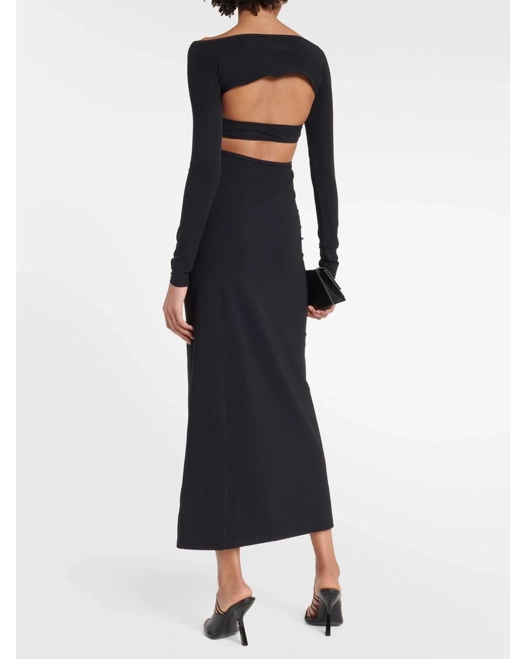Christopher Esber Black Cut-Out Ruched Maxi Dress