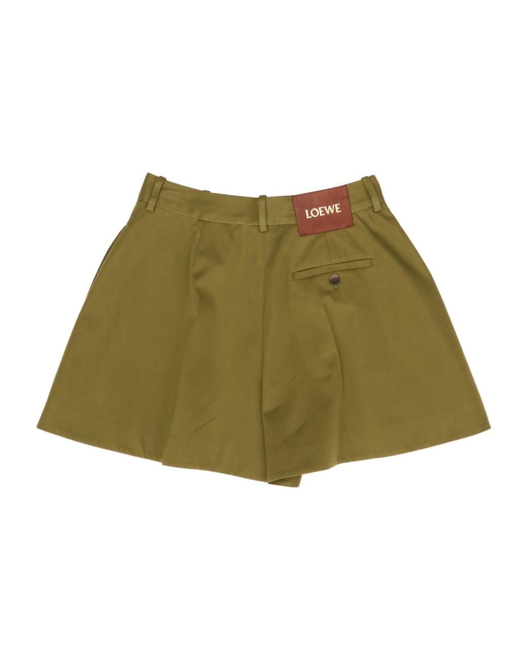 Loewe Green Trapeze Mid-Rise Shorts