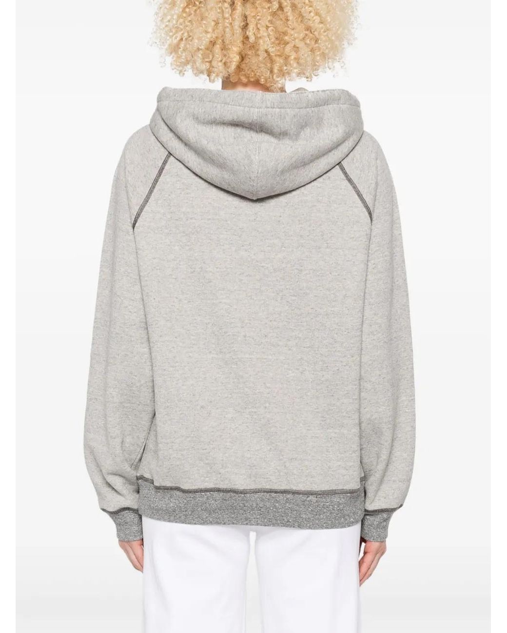 Chloé Gray Chloé Logo Printed Drawstring Hoodie