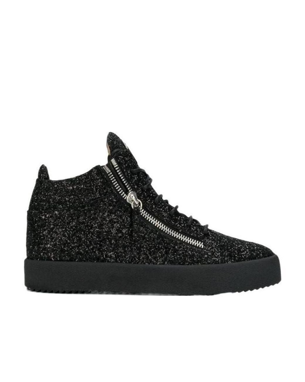 Giuseppe Zanotti Black Sequined Sneakers for men