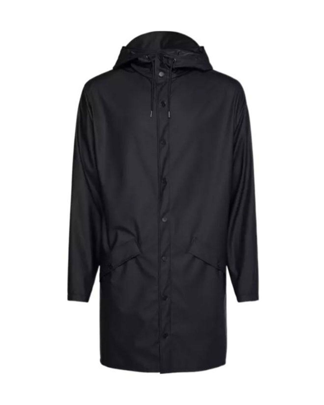 Rains Blue Long-Sleeved Hooded Raincoat for men
