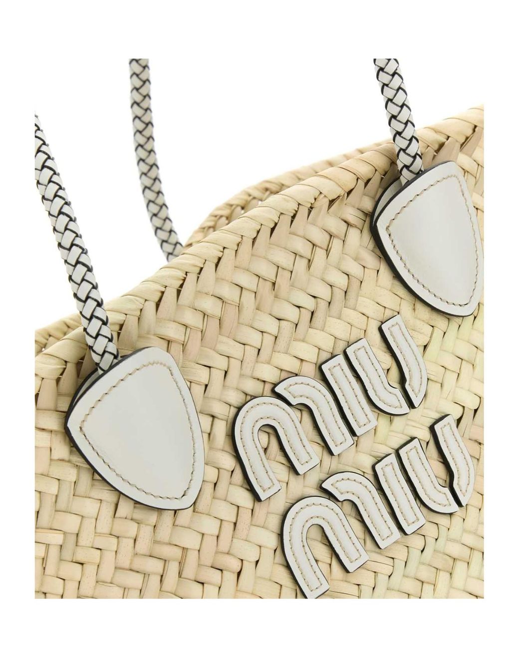 MIU MIU Palmetto　ラフィアバッグ Miu Miu Palmetto Tote Bag in Natural | Lyst