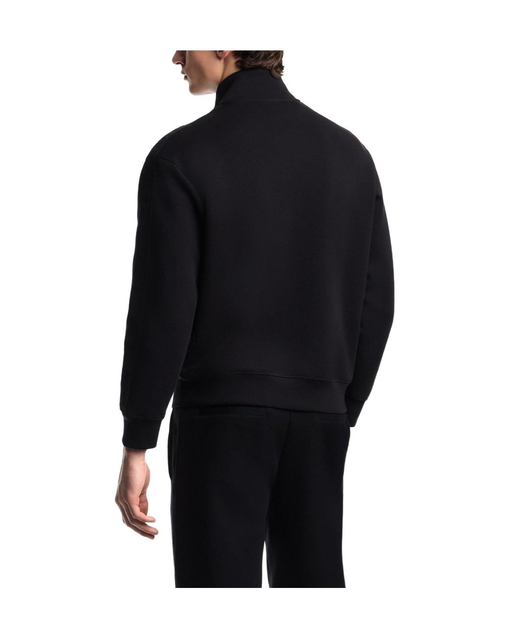 Emporio Armani Black Zipper Fleece Jacket for men