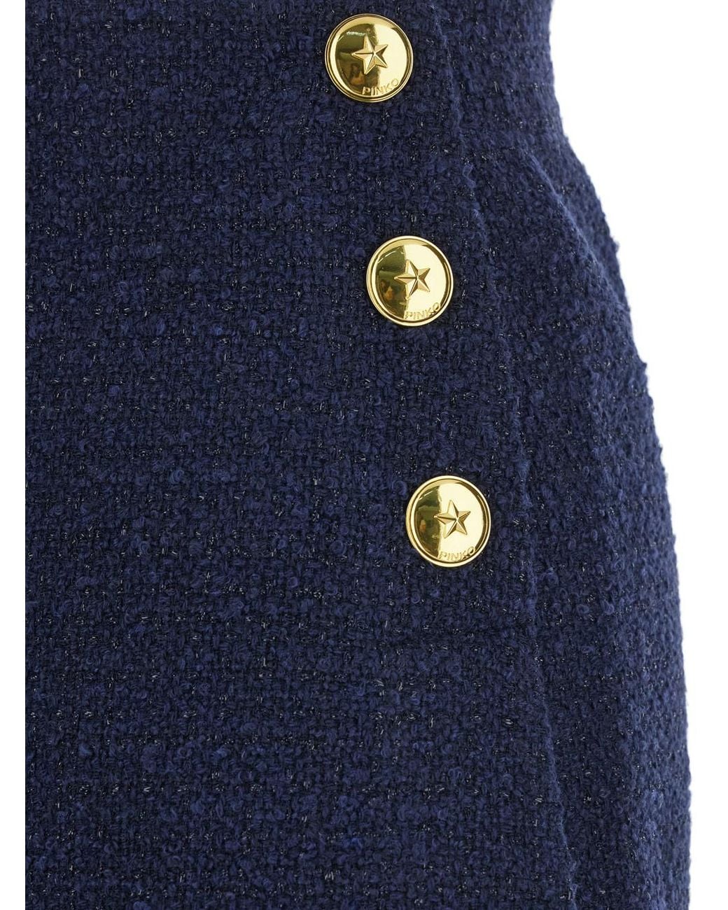 Pinko Blue Tweed Mini Skirt
