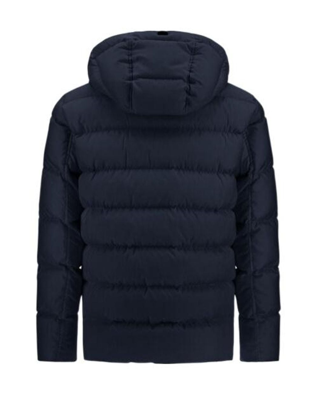 Herno Blue Quilted Hooded Coat for men