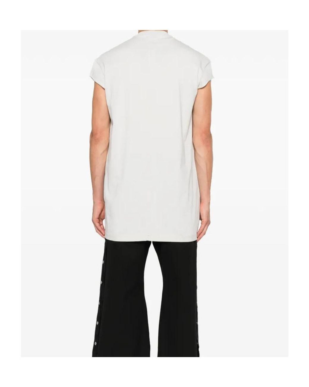 Rick Owens White Raw-Cut T-Shirt for men