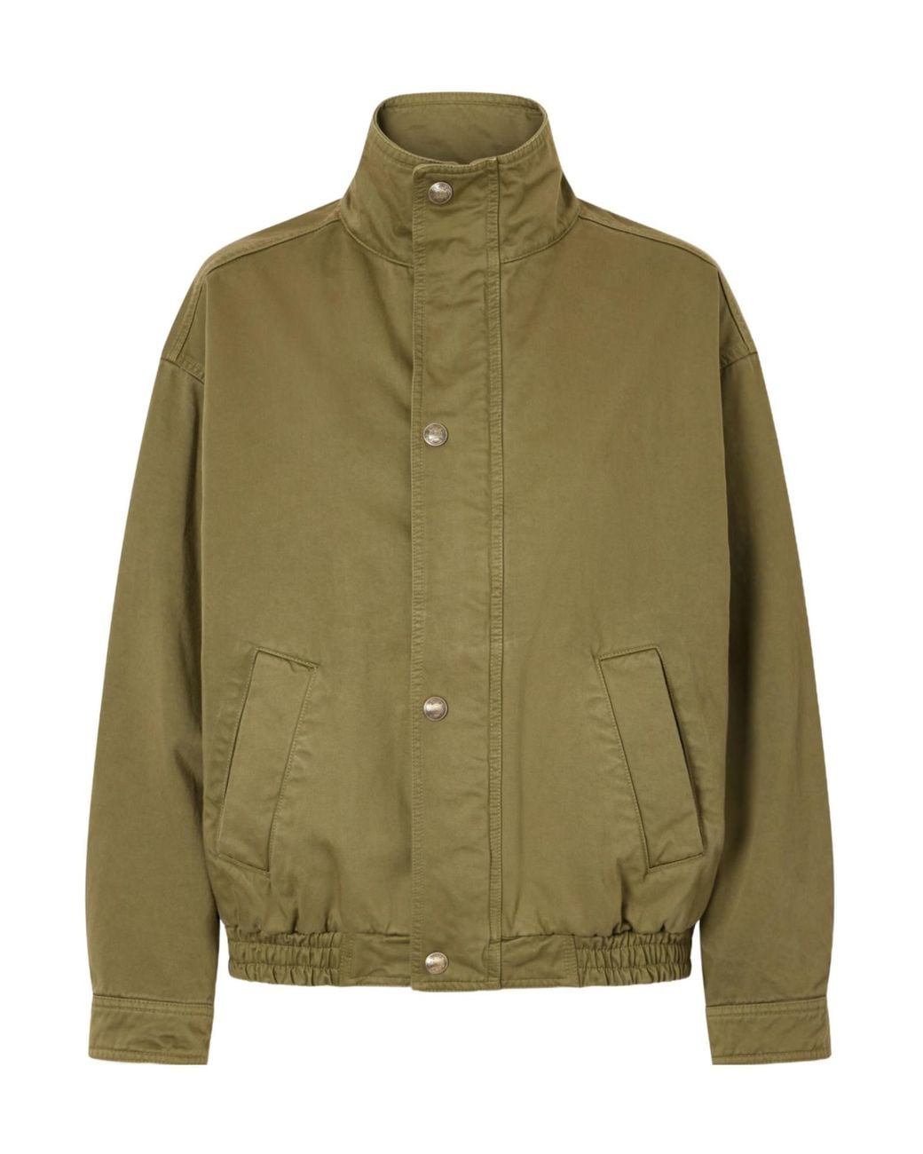 Nili Lotan Green Cropped Standcollar Work Jacket