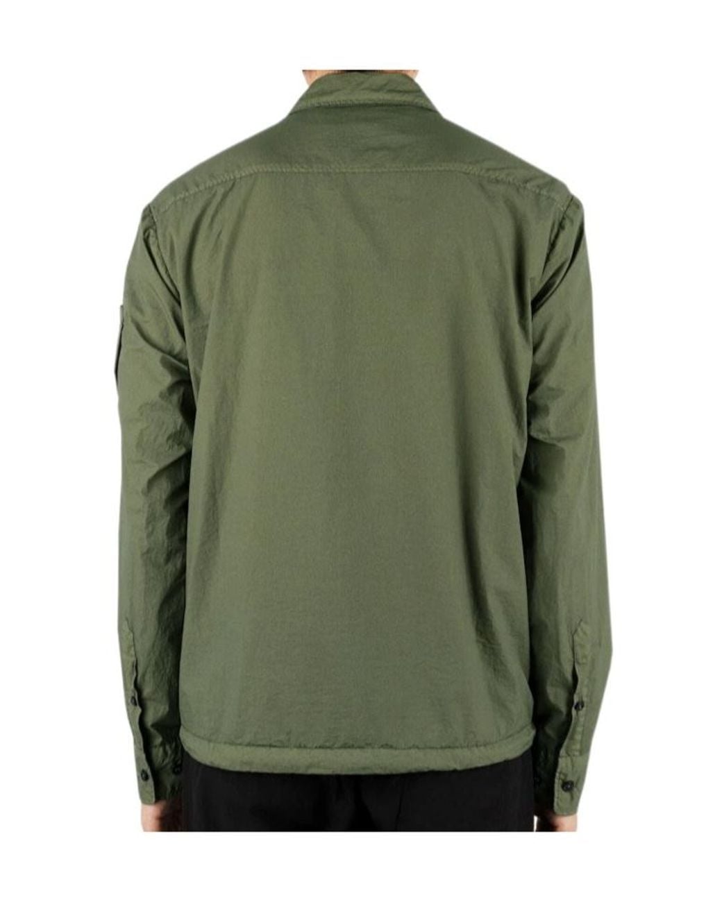 C P Company Green Button Down Lightweight Jacket for men