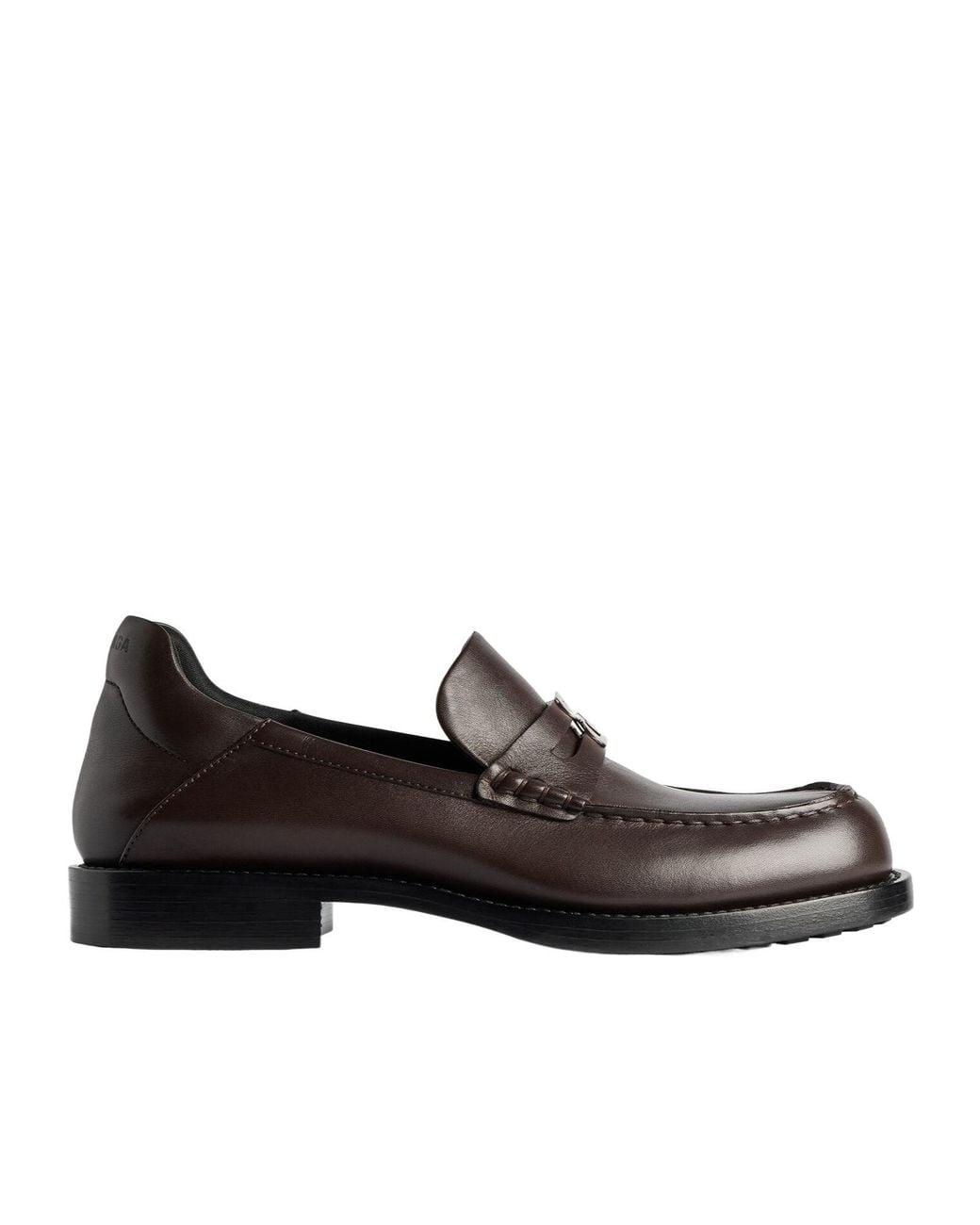 Balenciaga Brown Comfy Logo Plaque Loafers