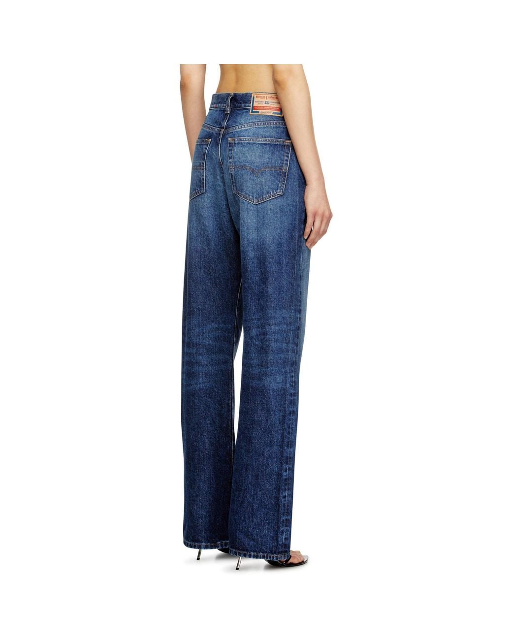 DIESEL Blue High Waist Straight Leg Jeans