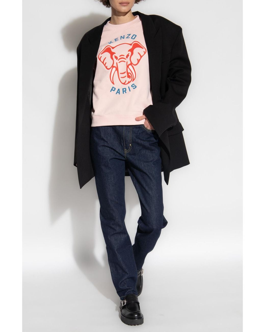 KENZO Blue Asagao Straight-Leg Mid-Rise Jeans