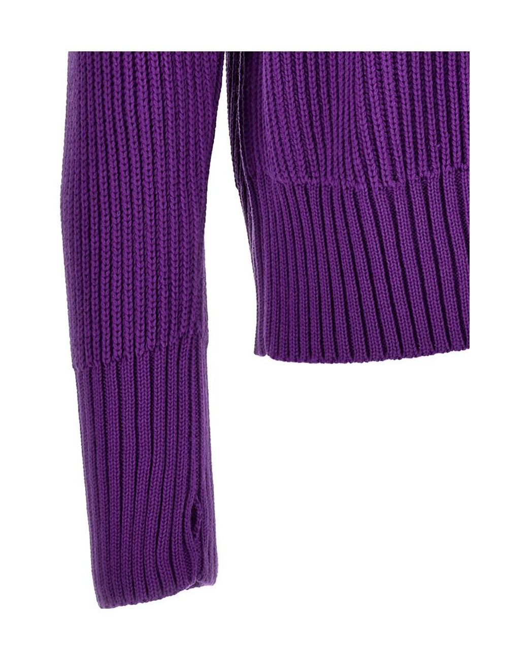 LC23 Purple Long-Sleeved Zipper Sweater for men