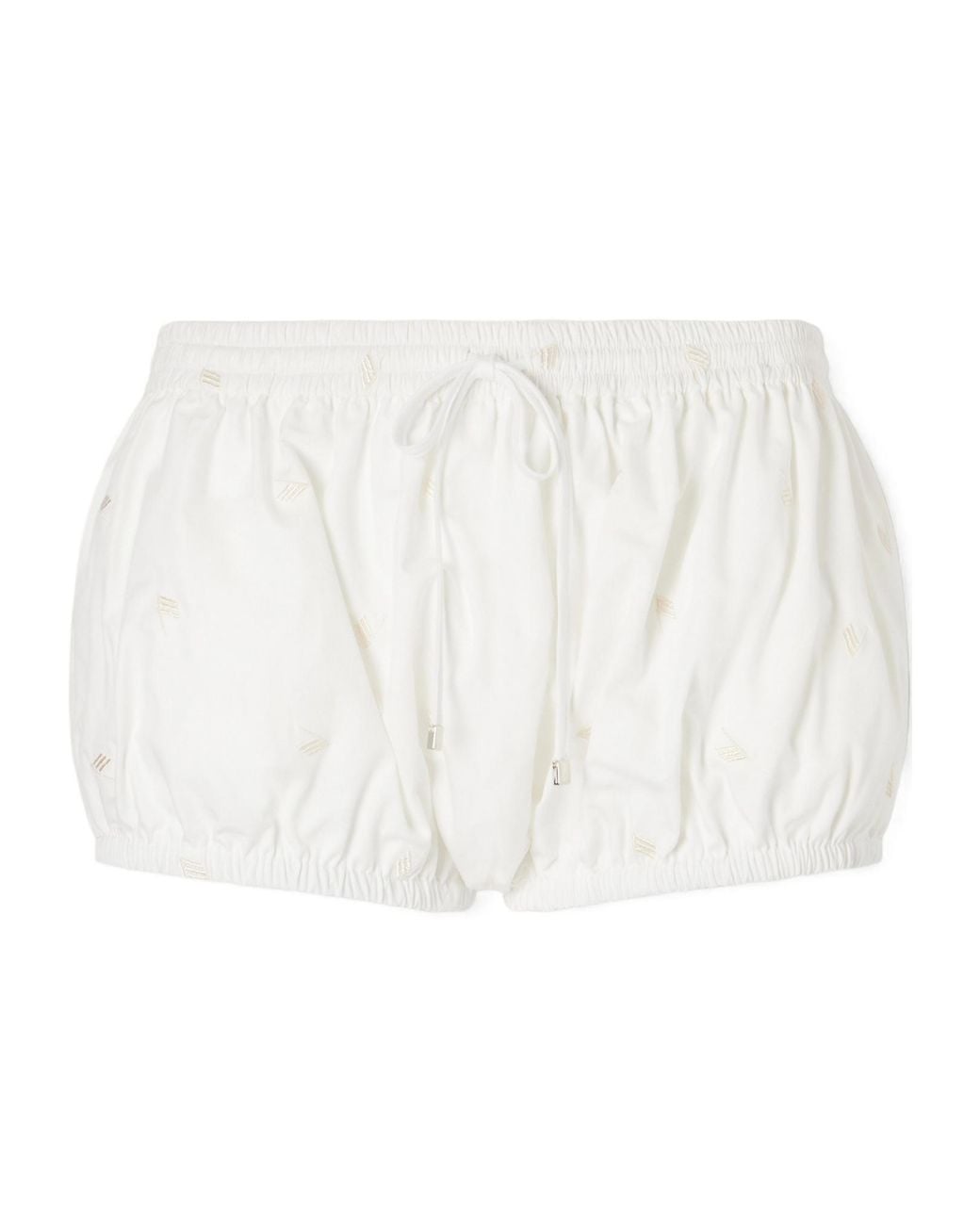 The Attico White Embroidered Shorts