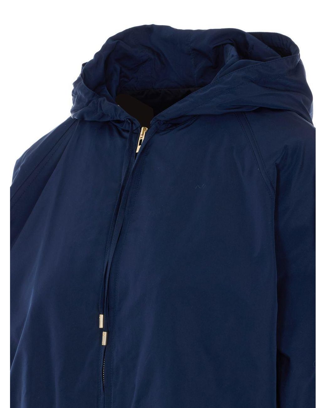Alaïa Blue Alaïa Hooded Zip-Up Jacket