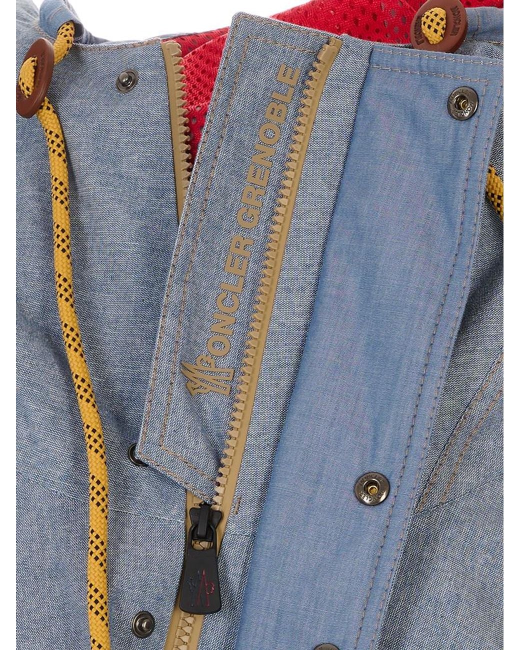 Moncler Blue Grenoble Ajaccio Chambray Hooded Field Jacket for men