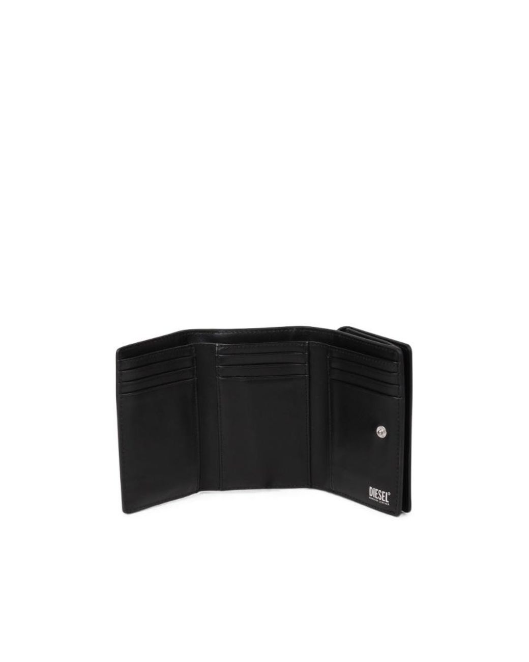 DIESEL Black Logo-Print Leather Wallet