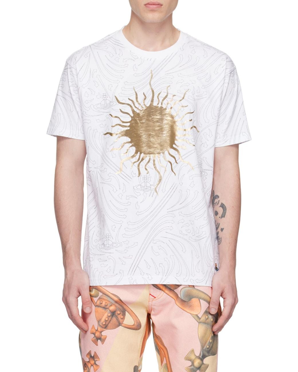 Vivienne Westwood White Graphic Printed Crewneck T-Shirt for men