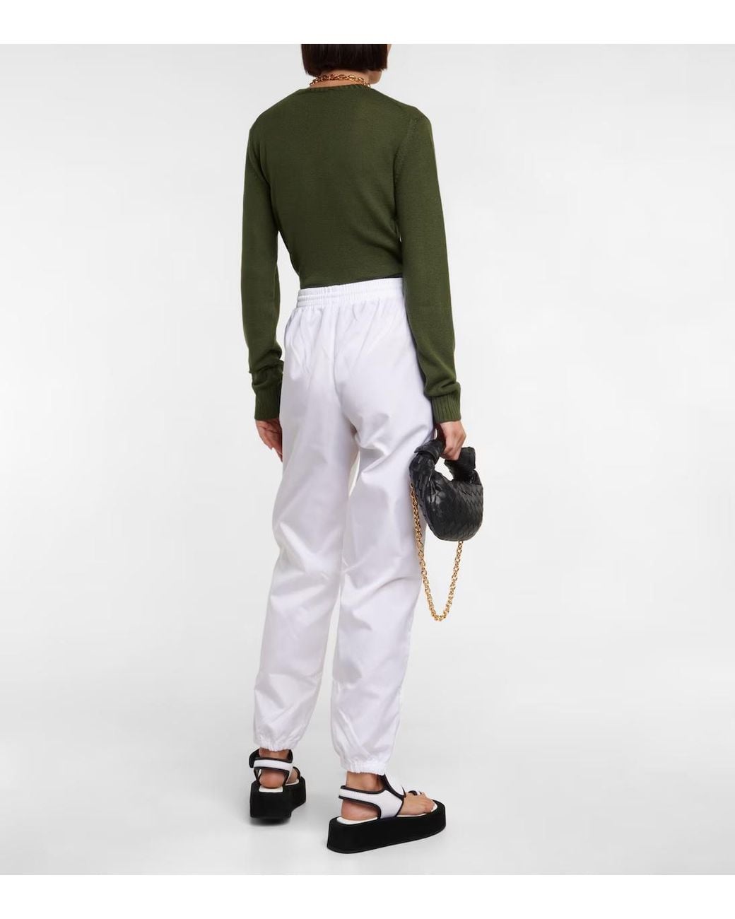 Wardrobe NYC White High-Waisted Sports Pants