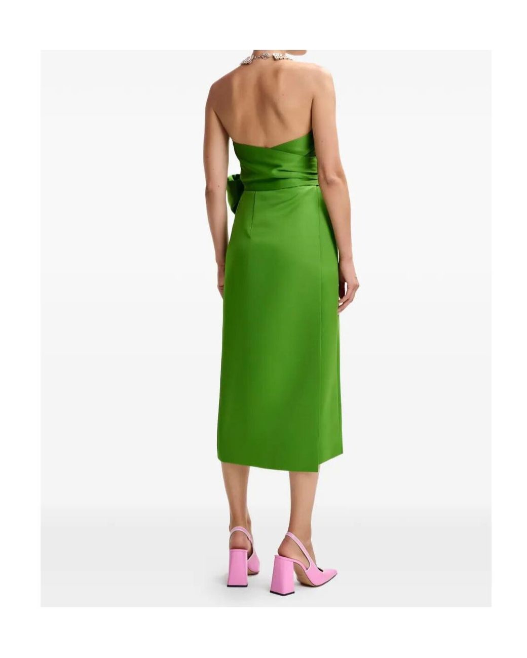 Essentiel Antwerp Green Juror Strapless Midi Dress